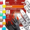 Żarówki Osram H1 Night Breaker Silver 100% W5W Led BEZPIECZNIKI Rękawiczki