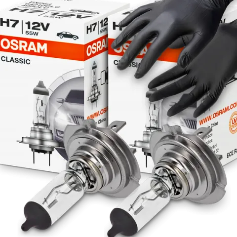 ŻARÓWKI OSRAM H7 X 2 SZT CLASSIC ŻARÓWKA SAMOCHODOWA 12V 55W RĘKAWICZKI