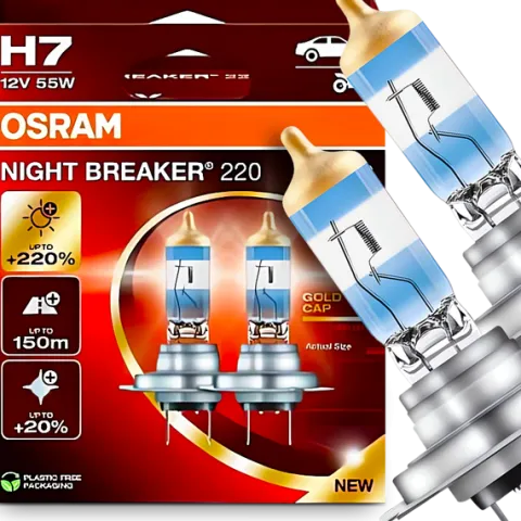 ŻARÓWKI OSRAM NIGHT BREAKER 220% H7 MOCNE BIAŁE ŚWIATŁO 58W KOMPLET 2SZT