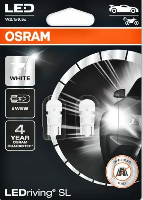 ŻARÓWKI OSRAM W5W 6000K WHITE LEDriving MOCNE BIAŁE ŚWIATŁO