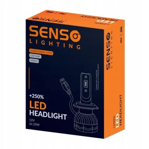 Żarówki SENSO 2x LED H4 +250% CSP 12V 16000LM RETROFiT