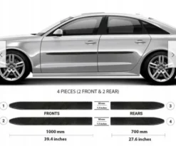 Audi A6 C7 Sedan - Listwy CZARNE Boczne Drzwi