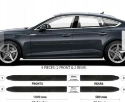 Audi A5 2017+ Listwy CZARNE Boczne Drzwi