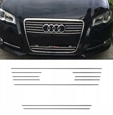 AUDI A3 8PA 8P S3 Listwy CHROM GRILL atrapa Tuning