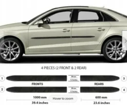 Audi A3 2014+ Sedan Listwy CZARNE Boczne Drzwi