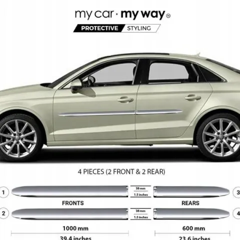 Audi A3 Sedan 8VS, 8VM Listwy CHROM Drzwi Ochronne