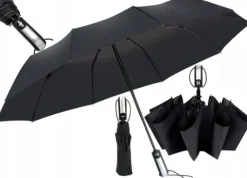 Automatyczna Parasolka Czarna Parasol Mocny Włókno