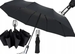 Automatyczna Parasolka Czarna Parasol Mocny Włókno