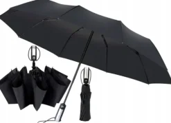 Automatyczna Parasolka Czarna Parasol Mocny Włókno
