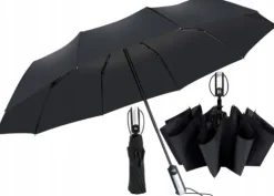 Automatyczna Parasolka Czarna Parasol Mocny Włókno