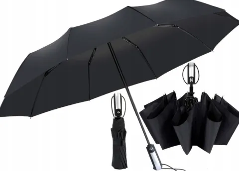 Automatyczna Parasolka Czarna Parasol Mocny Włókno