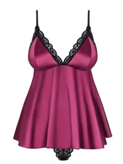 845-BAB-5 babydoll i figi różowe – uroczo! Obsessive S/M