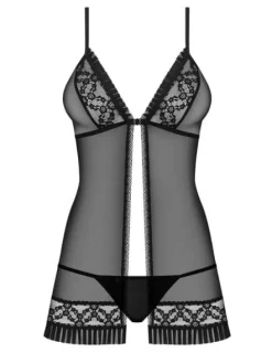 837-BAB-1 babydoll i stringi czarne - jak Ty to robisz?! Obsessive S/M