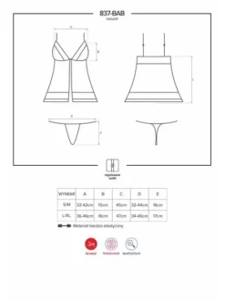 837-BAB-1 babydoll i stringi czarne - jak Ty to robisz?! Obsessive S/M