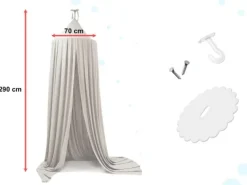 Baldachim Namiot nad Łóżeczko dla Dzieci Namiot Tipi Kurtyna Wisząca Szara
