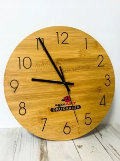 Bambusowy ZEGAR ścienny nadruk UV personalizowany PREZENT DLA TATY WĘDKARZA