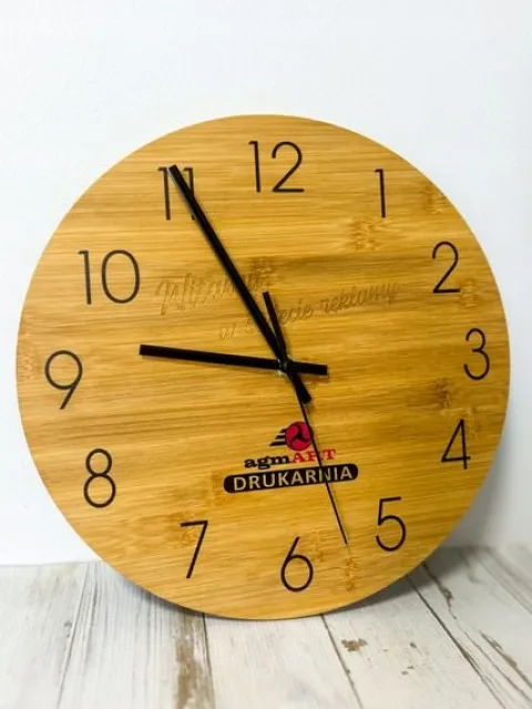 Bambusowy ZEGAR ścienny nadruk UV personalizowany PREZENT DLA TATY WĘDKARZA
