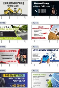 BANER REKLAMOWY 130x80cm gotowy projekt USŁUGI DEKARSKIE RYNNY plandeka