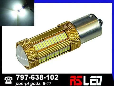 bardzo mocna żarówka LED ba15s P21W 69 SMD 4041 12v 24v biała zimna