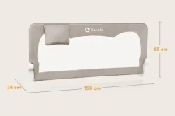 Barierka BRAMKA ZABEZPIECZAJĄCA do łóżka WYSOKA 150x66cm BEŻ Lionelo