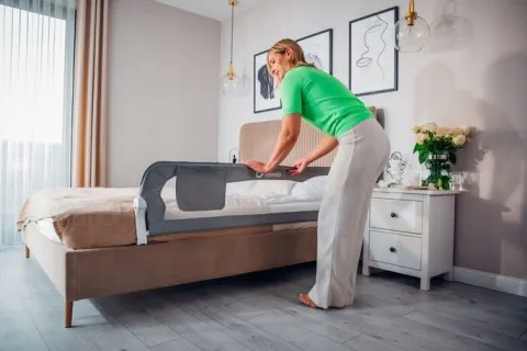 Barierka do łóżka BRAMKA OCHRONNA BLOKADA zabezpieczenie 150x42