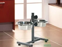BARRY KING Miski ze stali nierdzewnej na stojaku miska dla psa 2 x 4,7 L