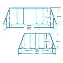 Basen ogrodowy stelażowy 282 x 196 x 84 cm 10w1 Bestway 56629N