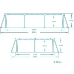 Basen ogrodowy stelażowy 259 x 170 x 61 cm Bestway 56403N