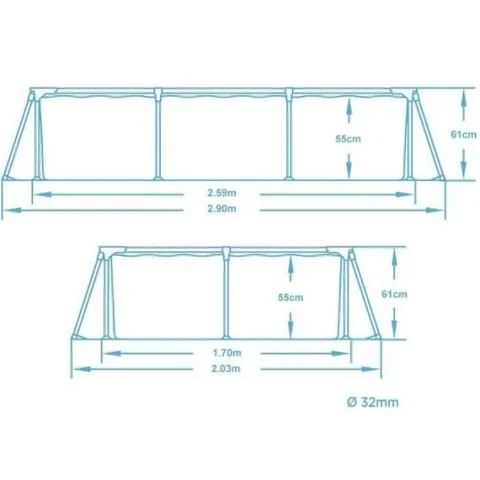 Basen ogrodowy stelażowy 259 x 170 x 61 cm Bestway 56403N