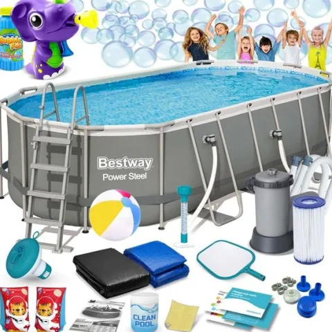 Basen ogrodowy stelażowy 549 x 274 x 122 cm 17w1 Bestway 56710