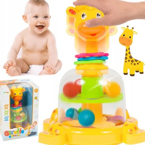 BĄCZEK SPINNER DLA DZIECI ŻYRAFKA Z KULECZKAMI ZABAWKA WIRUJĄCA DLA DZIECI