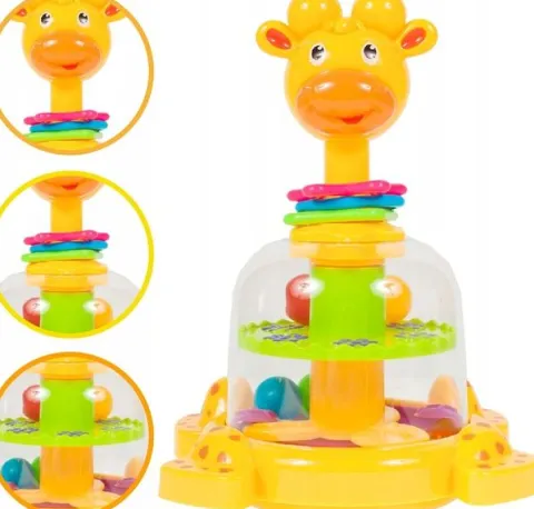 BĄCZEK SPINNER DLA DZIECI ŻYRAFKA Z KULECZKAMI ZABAWKA WIRUJĄCA DLA DZIECI