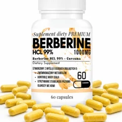 BERBERYNA HCL 1000 MG 99% KURKUMA EKSTRAKT GLUKOZA INSULINA METABOLIZM 60T