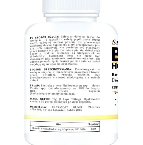 BERBERYNA 1500 HCL 98% SILNY EFEKT ZDROWE ODCHUDZANIE GLUKOZA INSULINA 100