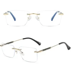 Bezramkowe okulary zerówki do komputera z filtrem Blue Light 25188 złoty