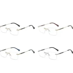 Bezramkowe okulary zerówki do komputera z filtrem Blue Light 25188C srebrny