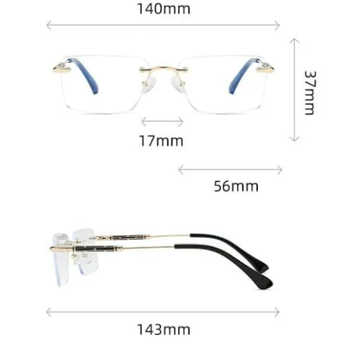 Bezramkowe okulary zerówki do komputera z filtrem Blue Light 25188C srebrny