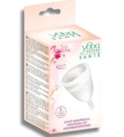 Biały kubeczek menstruacyjny S z woreczkiem