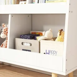 Biały regał na książki zabawki dla dzieci stojąca biblioteczka 60cm