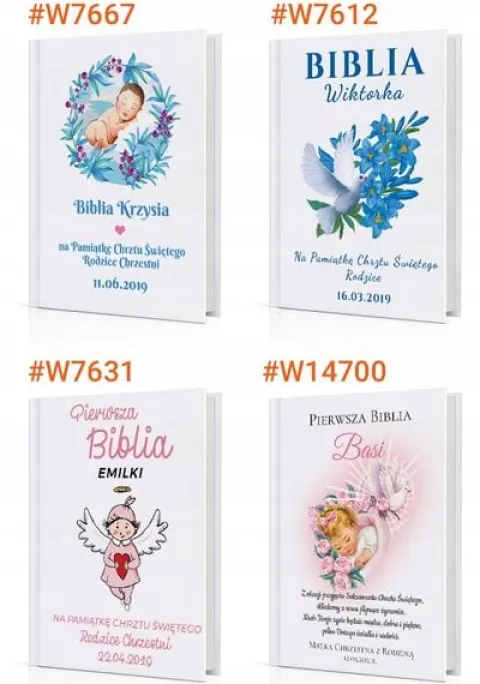 Biblia dla dziecka na prezent na CHRZEST pamiątka Chrztu Św.+ DEDYKACJA