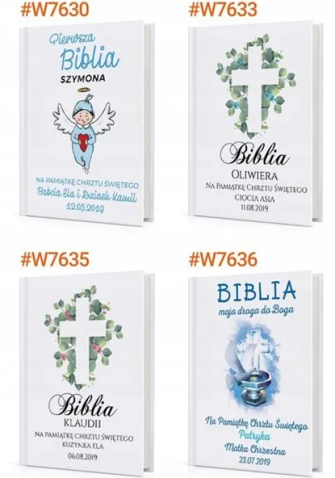 Biblia dla dziecka na prezent na CHRZEST pamiątka Chrztu Św.+ DEDYKACJA