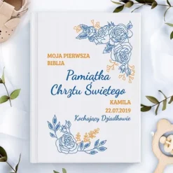 Biblia dla dziecka na prezent na CHRZEST pamiątka Chrztu Św.+ DEDYKACJA