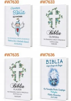 Biblia dla dziecka PREZENT na CHRZEST pamiątka Chrztu+ NADRUK DEDYKACJI