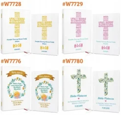 Biblia prezent na CHRZEST KOMUNIĘ w drewnianej szkatułce pamiątka + NADRUK