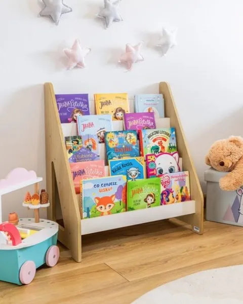 Biblioteczka Montessori dla dzieci MAXI Dąb/biały