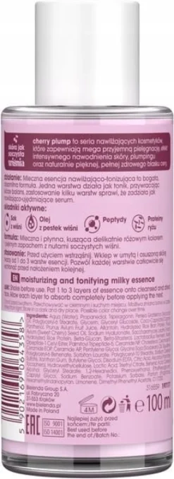 BIELENDA CHERRY PLUMP ESENCJA DO TWARZY NAWILŻAJĄCOTONIZUJĄCA 100 ML