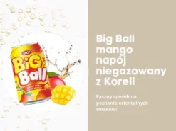 Big Ball OKF napój koreański o smaku mango z dużymi kawałkami owoców niegazowany 340ml