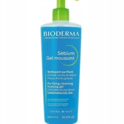 Bioderma Sebium moussant, antybakteryjny żel do mycia twarzy, 2 x 500ml