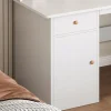 BIURKO KOMPUTEROWE BIAŁE LOFT POD LAPTOP KOMPUTER NOWOCZESNE Z 7 PÓŁKAMI