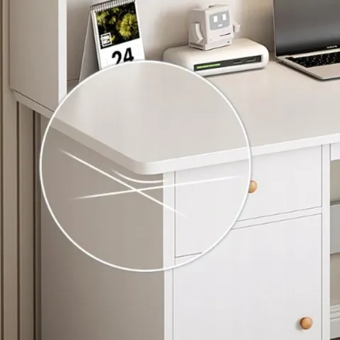 BIURKO KOMPUTEROWE BIAŁE LOFT POD LAPTOP KOMPUTER NOWOCZESNE Z 7 PÓŁKAMI